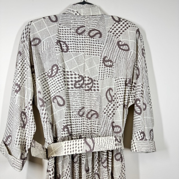 Vintage Orite Petite 70s 90s Geometric Paisley Print Midi Dress Size Large - Picture 12 of 16